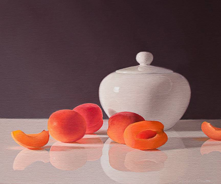 Reflecting apricots by Emma de Souza 