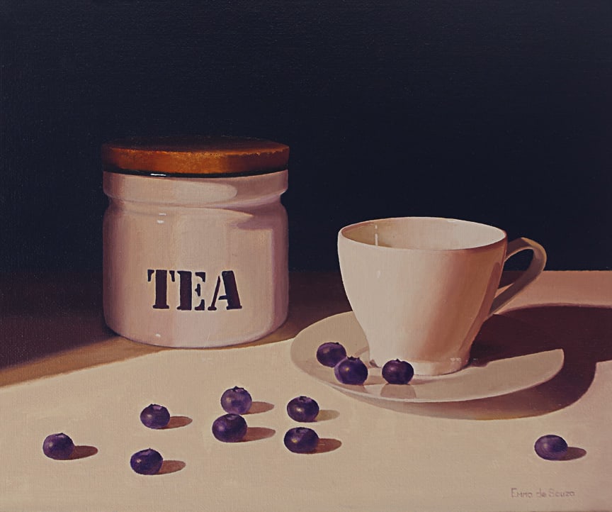 Tea and blueberries by Emma de Souza 
