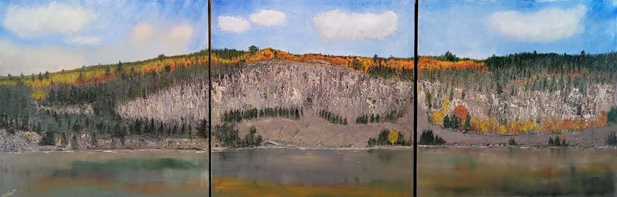 Rock Candy Mountain-Cummings Lake, Algoma by Gail Knecht  Image: Rock Candy Mountain-Cummings Lake, Algoma. Walking up the side on a deer trail takes you to the 
top. And a wonderful view. Series of three.