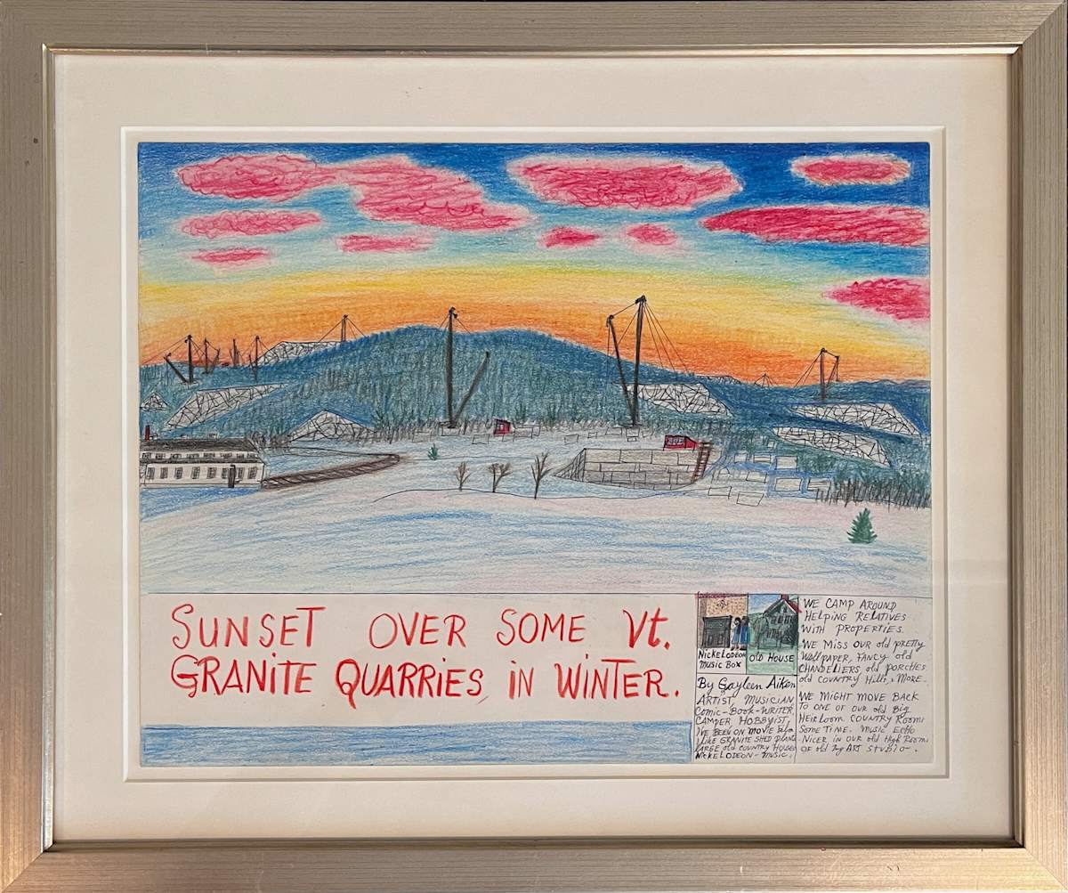 Sunset Over Some VT. Granite Quarries in Winter by Gayleen Aiken 