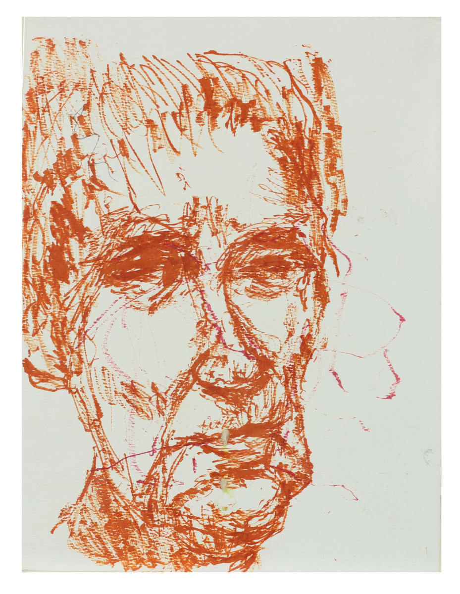Untitled by Peg Fife  Image: Portrait with rust colored marker