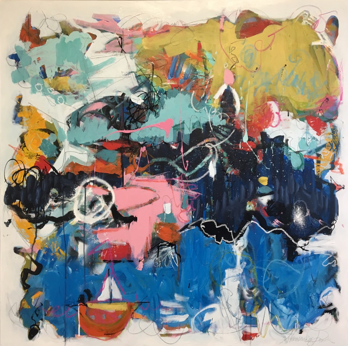 Little boat on the sea of life by Theresa Vandenberg Donche 