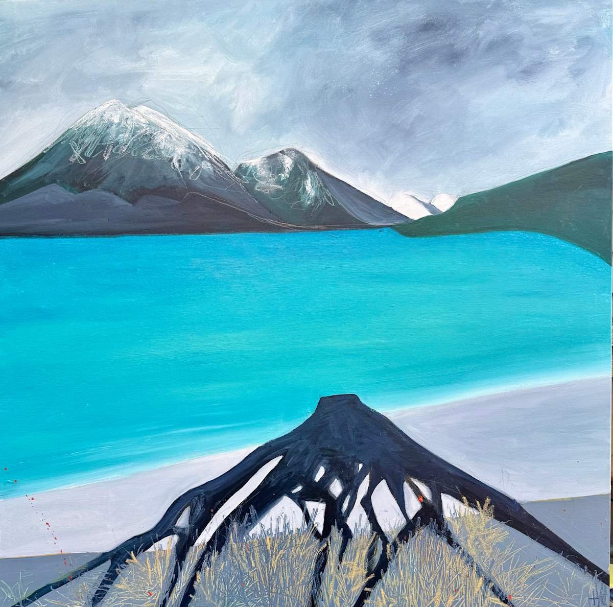 View with Tree Trunk by Theresa Vandenberg Donche 