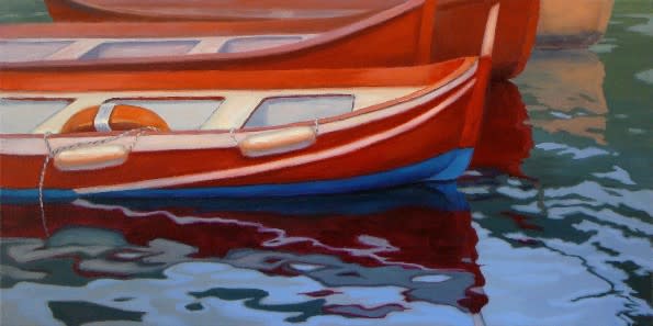 Red Boat Reflections by Sonia Kane 