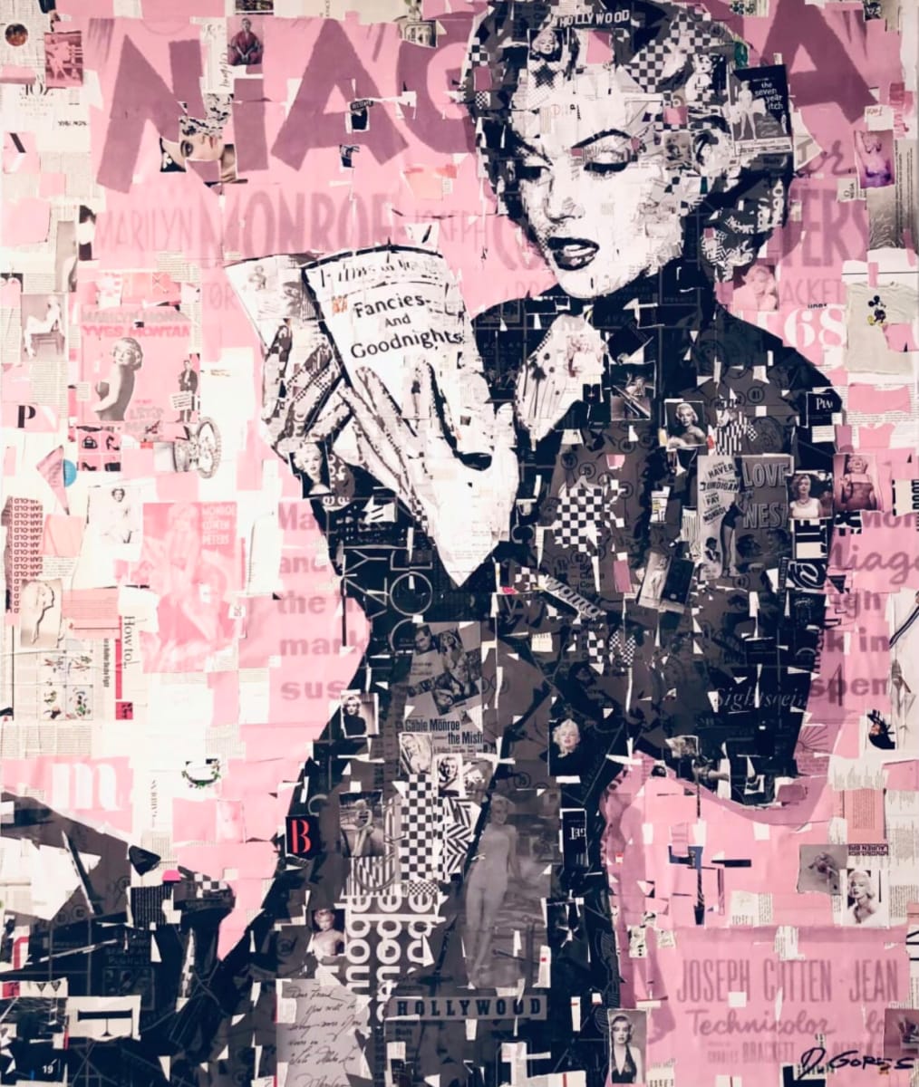Marilyn: Fancies and Goodnights by Derek Gores by Derek Gores Gallery  Image: My third featuring Norma Jeane reading. I really hadn’t an interest in a Marilyn collage until I had the honor of visiting Hotel Bel Air, where she had her last photo shoot. Something about walking the hidden oasis made me want to look deeper at her many photographs. I came to learn she was quite a voracious reader - and this one was one of the titles in her collection. 