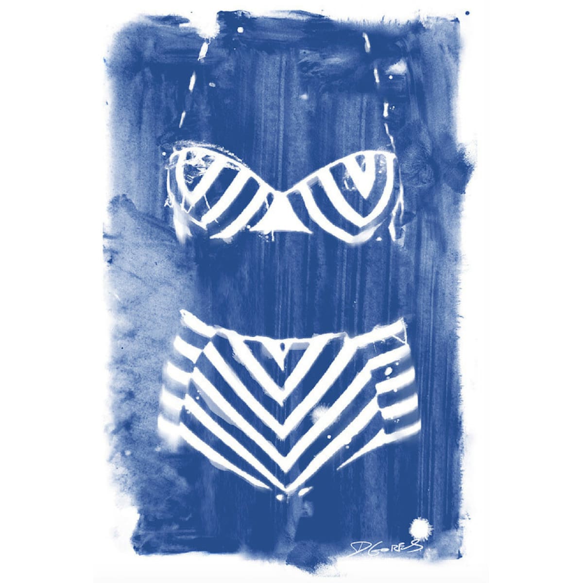 Vintage Bikini - Grecian Cobalt by Derek Gores by Derek Gores Gallery 