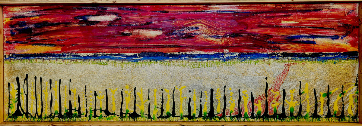Field at Sunset by Misha Adamovich  Image: Acrylic and Gold Leaf
