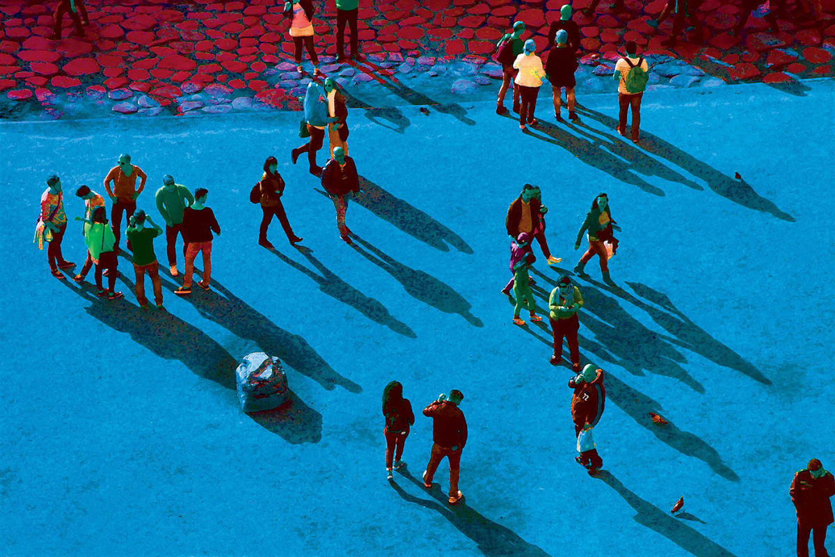 Shadow People Blue by Rita Benton Miner 