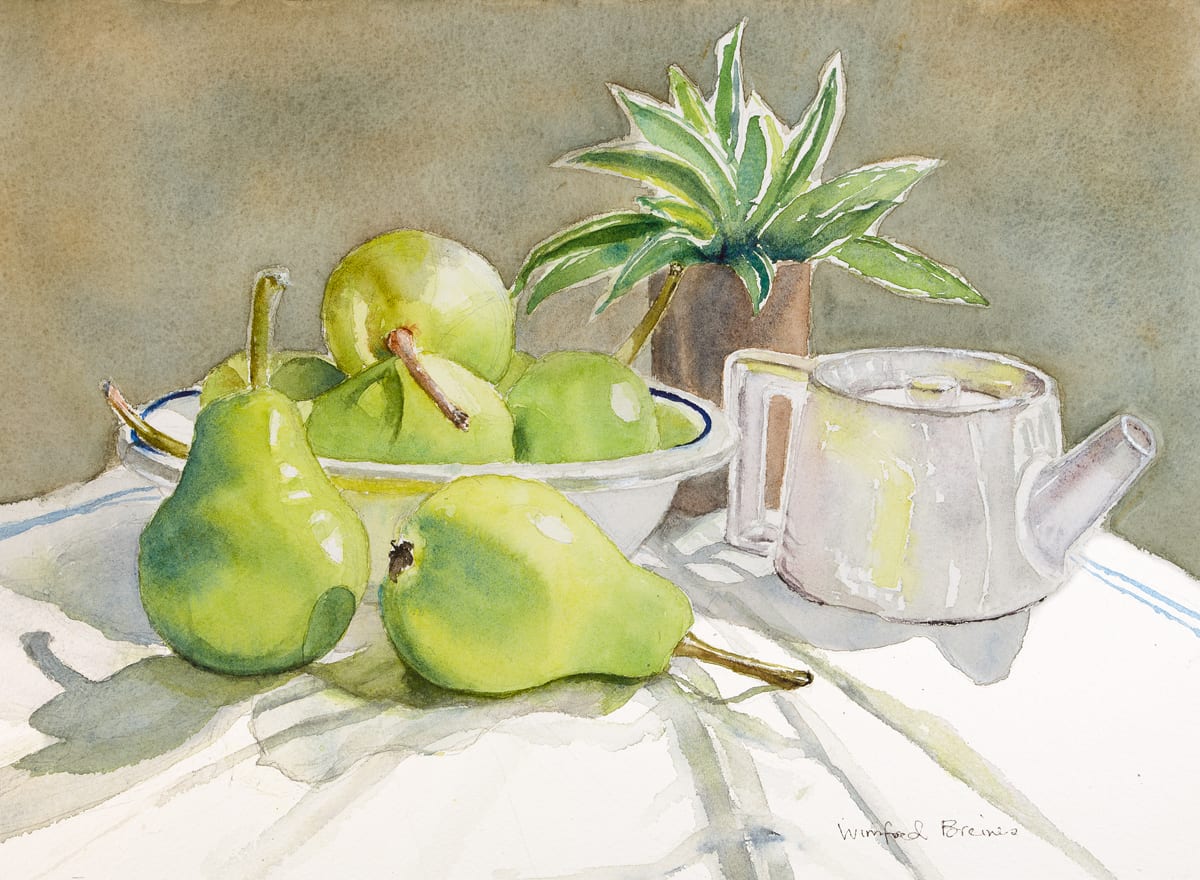 Green Pears, Creamer, Plant by Winifred Breines 