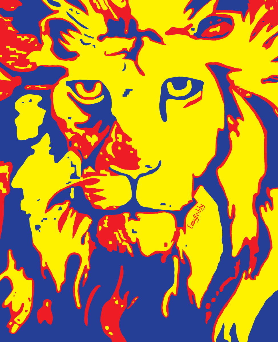 Pop Art Lion by Emily Cardiel 