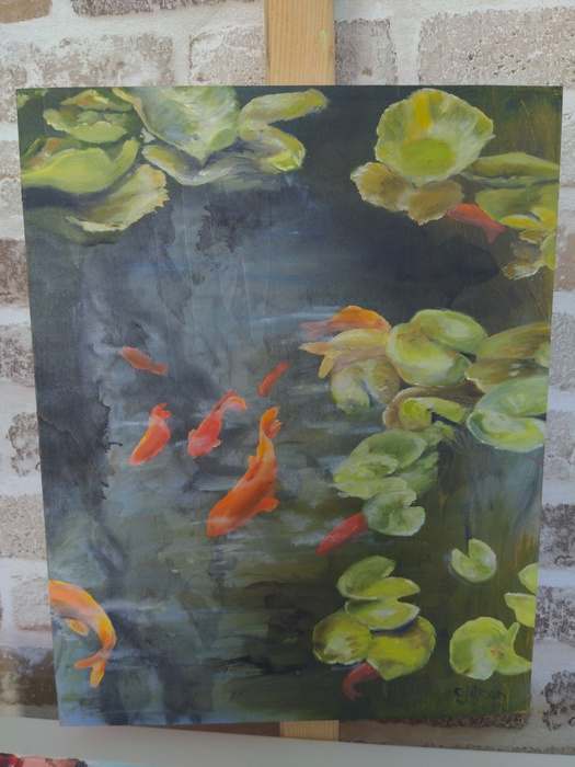 Fish in Pond by Cindy Dean 