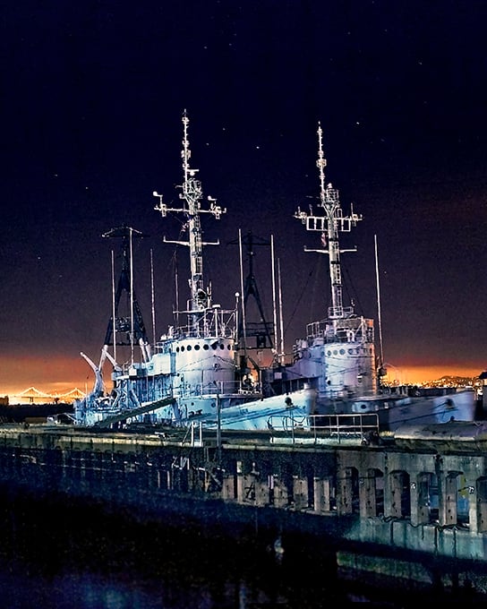 Ships Moored on San Francisco Bay by Tom Debley 