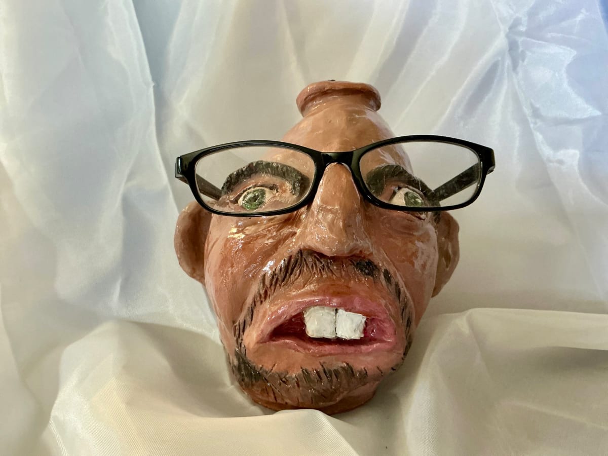 Face Jug with Glasses by Vance Dunbar 