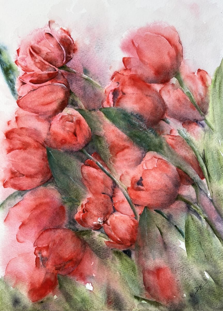 Red Tulip Explosion by Debbie Ebeling 