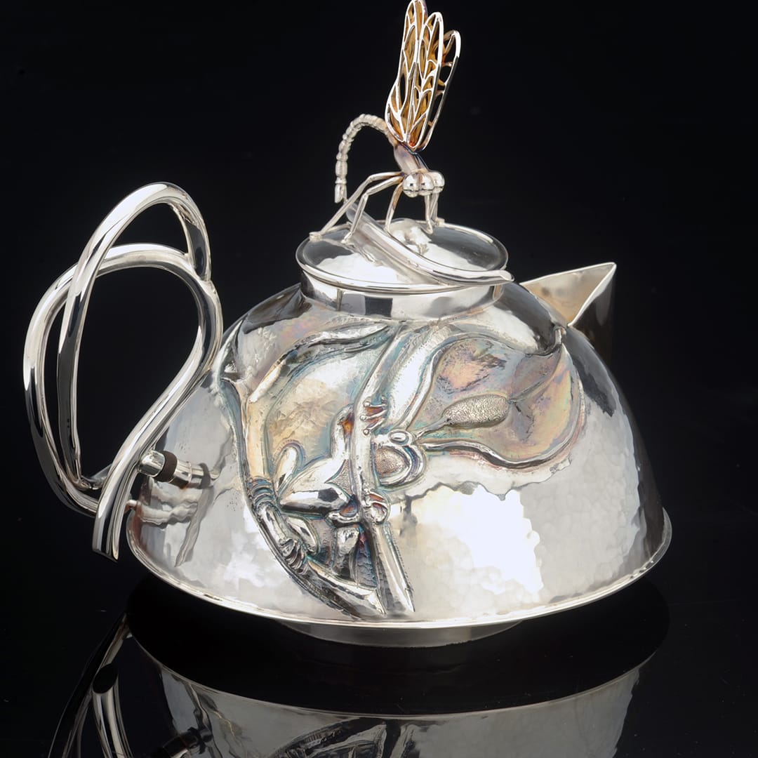 Tree Frog Teapot - Sterling Silver by Genevieve E. Flynn 