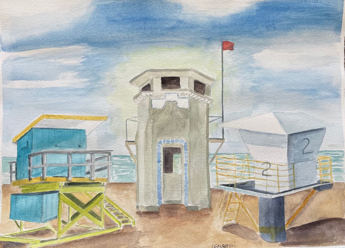 Retro Lifeguard Towers by Daphne Gawronski 