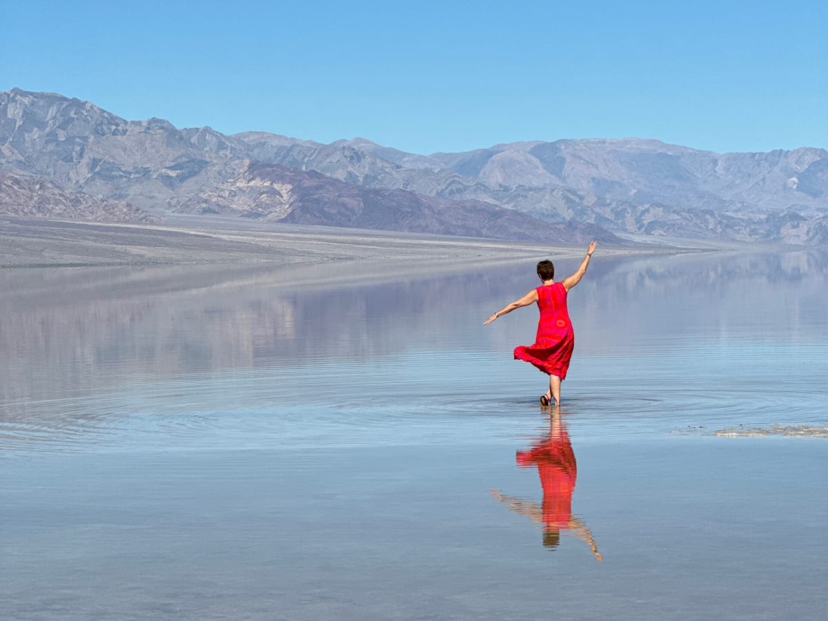 Woman in Red, Death Valley by James T Gunderson 