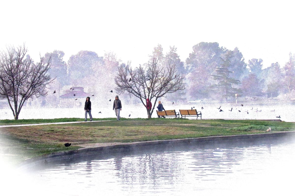 Winter at Lake Balboa Park by Ken Kochakji 