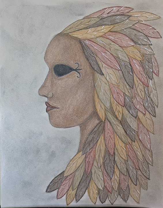 Head of Feathers by Megan LaBresh 