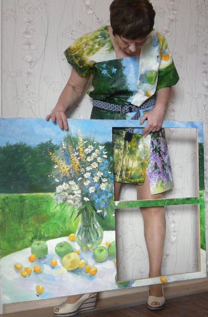 Dress From Two Oil Paintings by Tatiana Leimkueller 