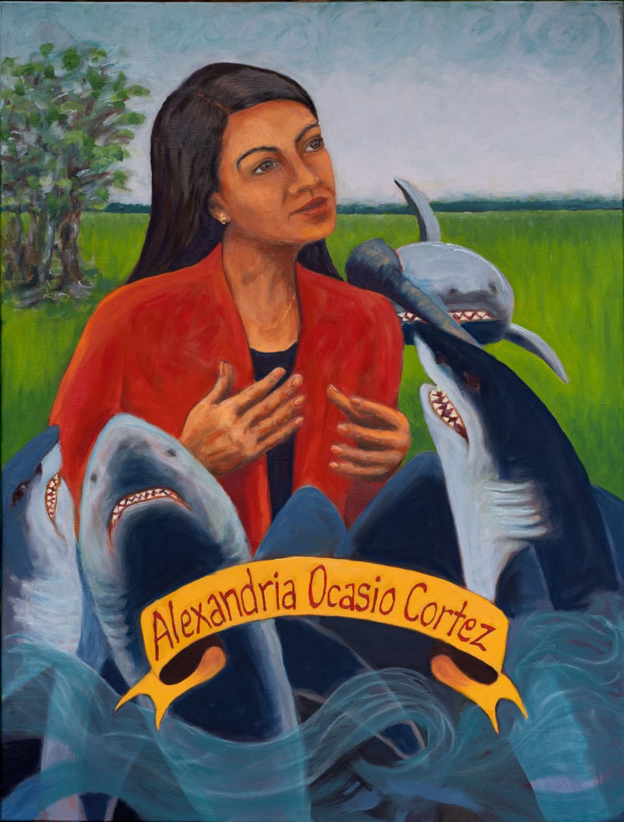 AOC and the Sharks by Monica Lisette-Sanchez 