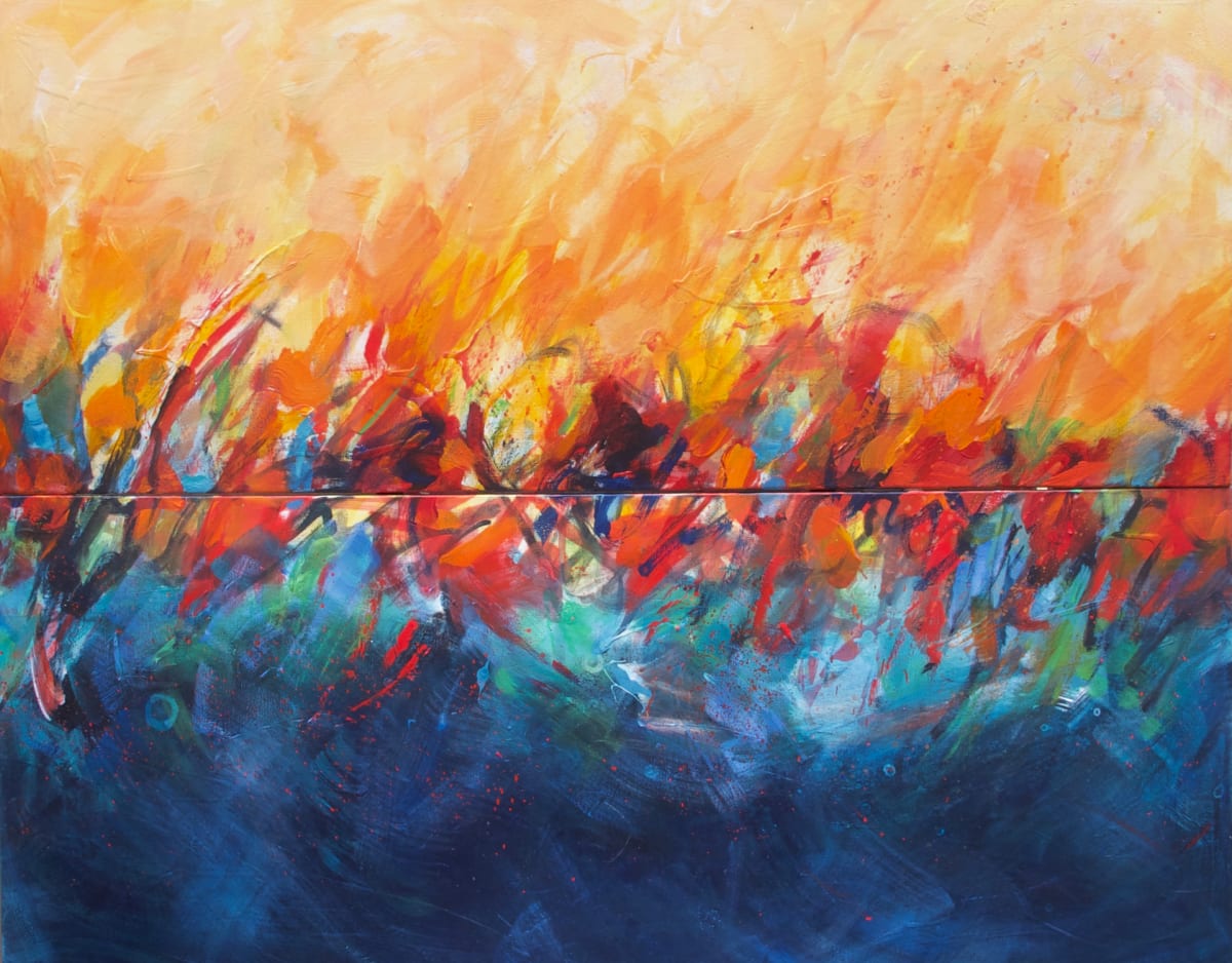 Fire and Water Diptych by Kim Marcucci 