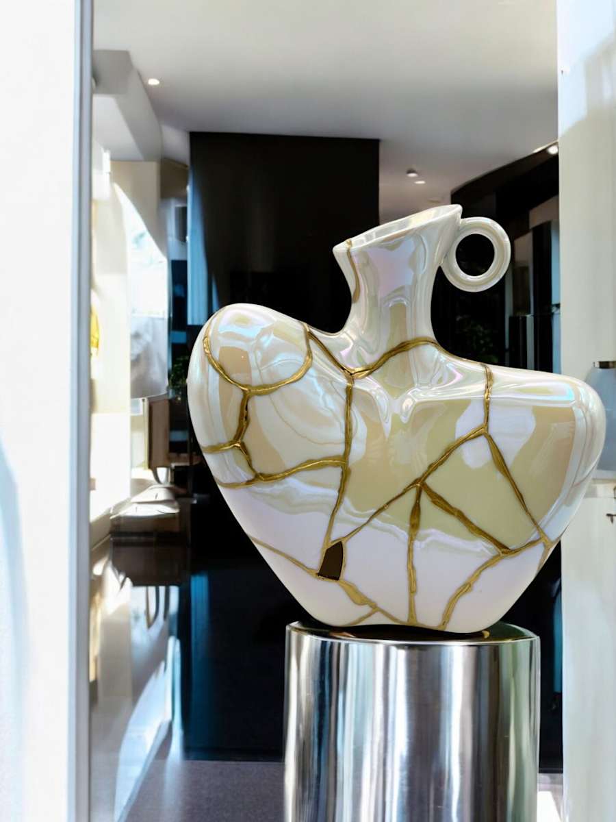 Iridescent Bust Vase by Diana Miller 
