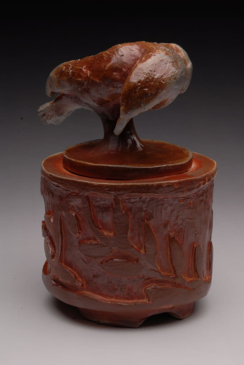 Curving Bird Jar by Sally Myers 