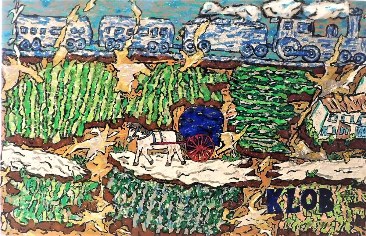 Train and Carriage After Van Gogh by Kevin O'Brien 