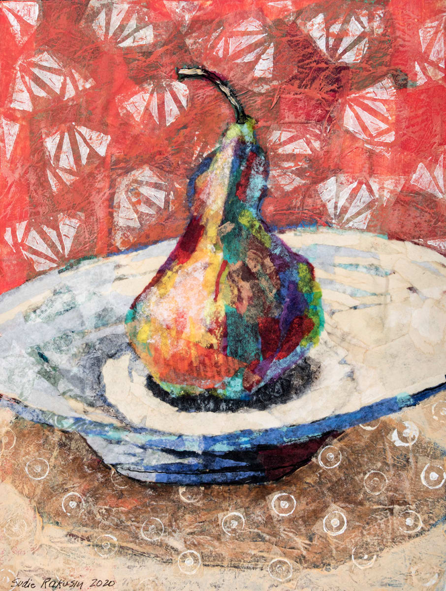 One Pear in Bowl by Sudie Rakusin 