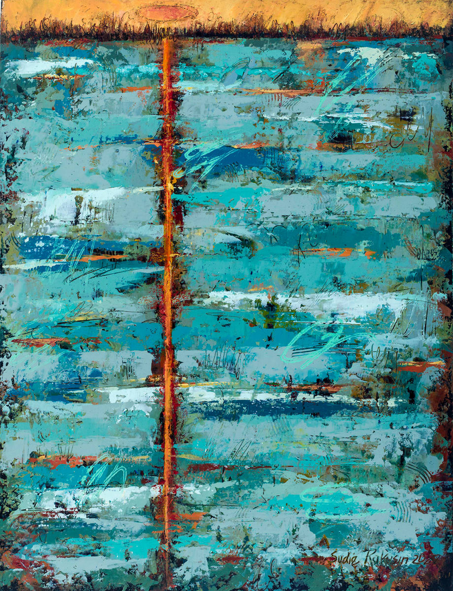 ‘The lake surface was still and empty. Across it lay the . by Sudie Rakusin, Image 2.