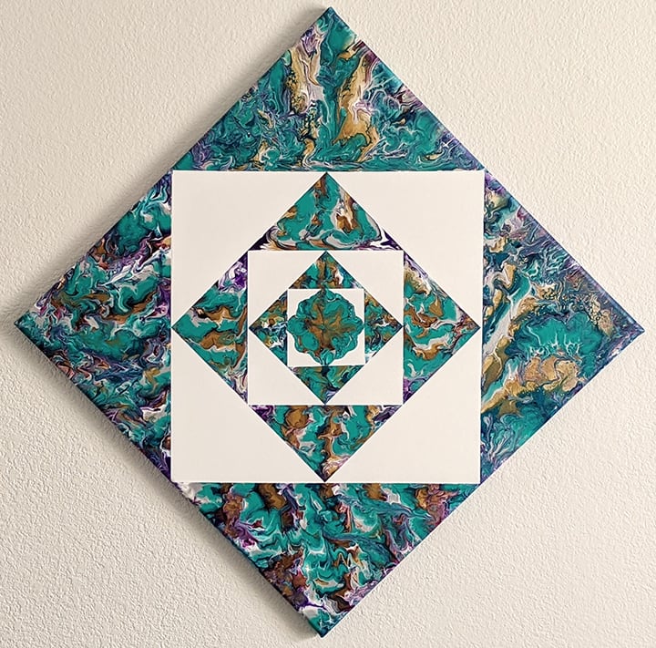 Turquoise Quilt Square by Marcia Totten 