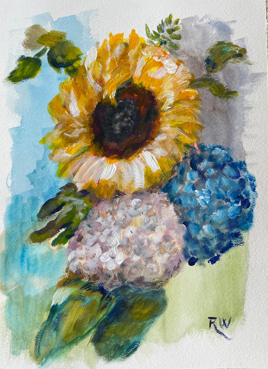 Sunflower and Hydrangea by Rich Wagner 