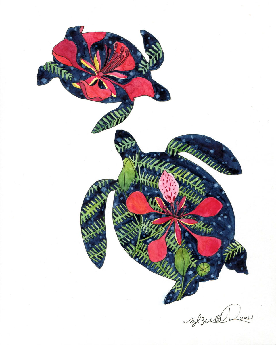 Hawaiian Sea Turtle With Royal