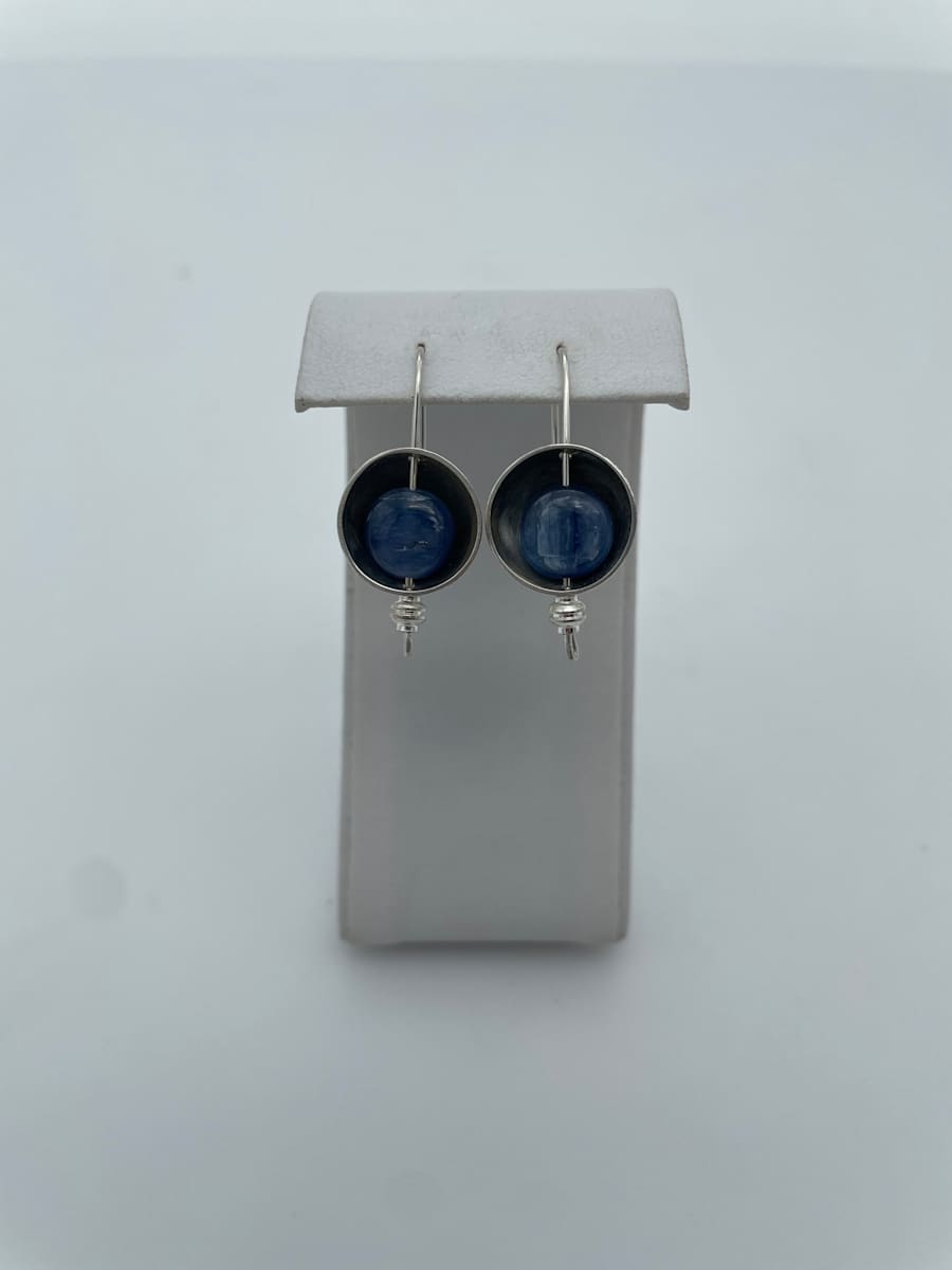 Blue quartz earrings-Sterling Silver/Blue quartz by Lucy Reese 