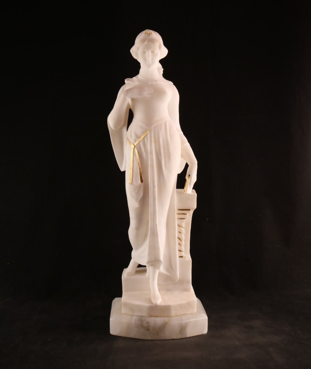 Art Nouveau sculpture of a lady by Attilio Fagioli 