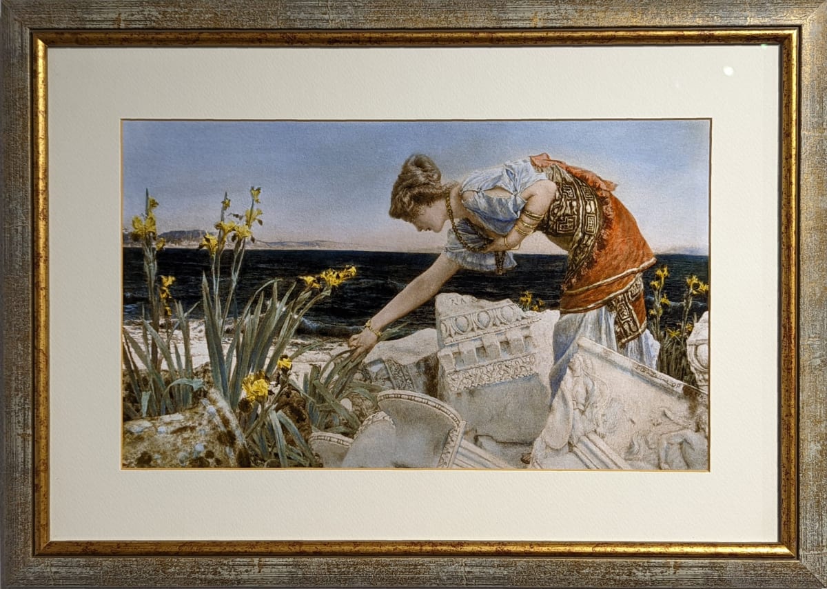 Among the Ruins after Alma-Tadema FRAMED by Sir Lawrence Alma-Tadema, O.M., R.A.  Image: Among the Ruins after Alma-Tadema FRAMED