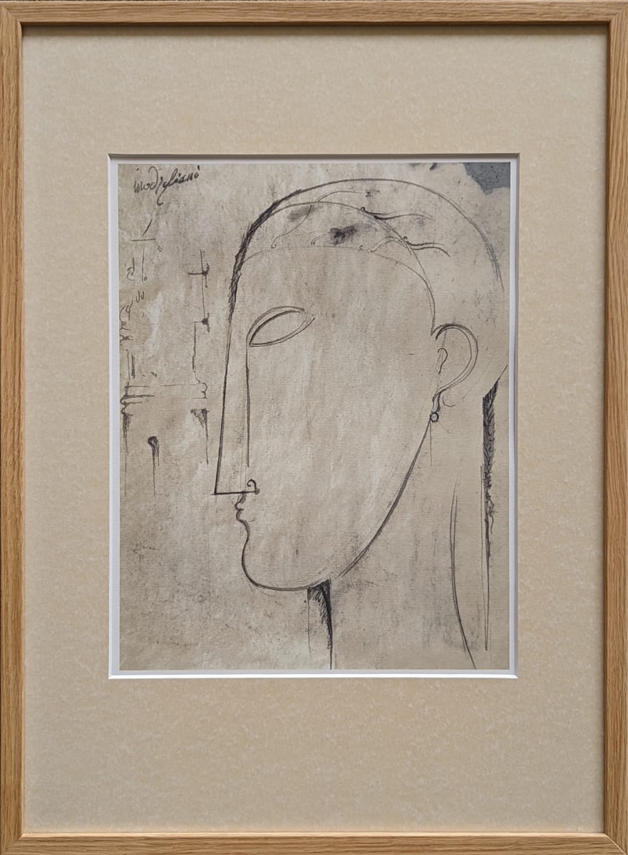 Head of caryatid, after Modigliani by Amedeo Modigliani  Image: Head of caryatid, after Modigliani