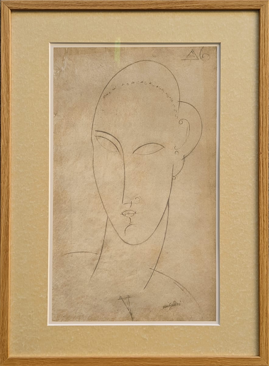 Head of caryatid, after Modigliani by Amedeo Modigliani  Image: Head of caryatid, after Modigliani 