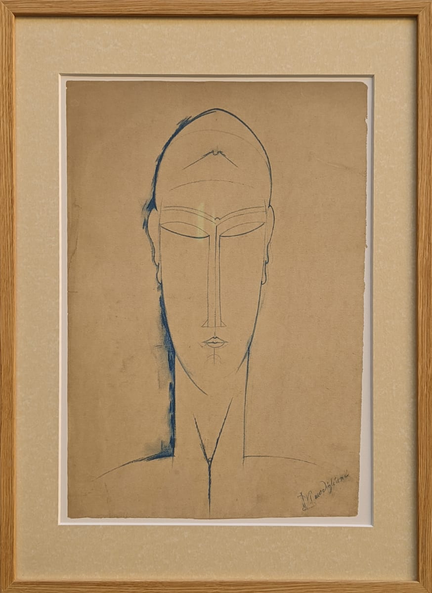 Head of caryatid, after Modigliani by Amedeo Modigliani  Image: Head of caryatid, after Modigliani