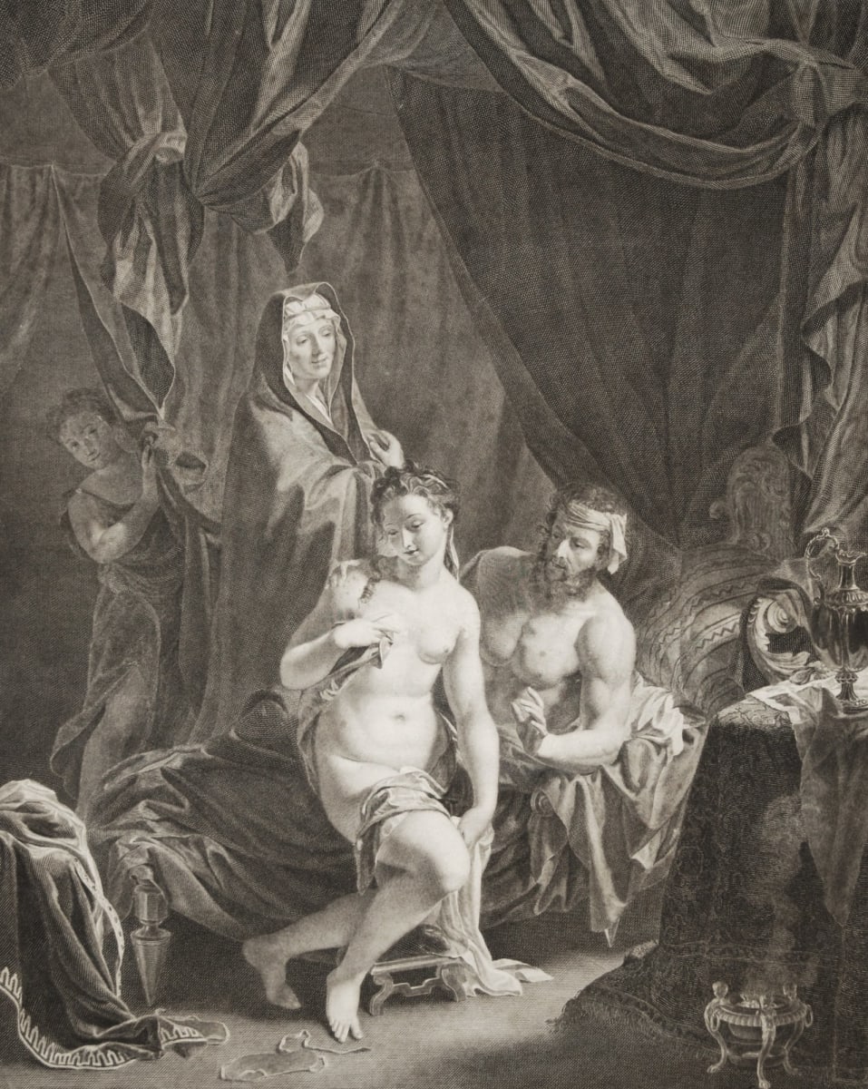 Sarah presenting Hagar to Abraham by Jean Massard  Image: Sarah presenting Hagar to Abraham