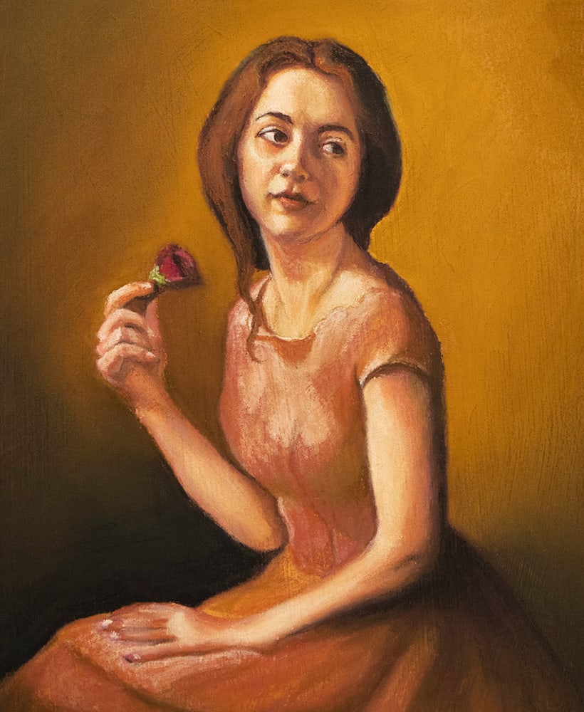 Lady with a carnation by André Romijn 
