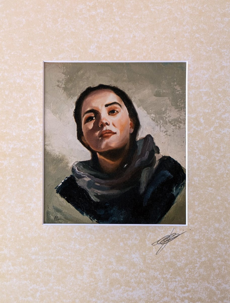 Woman with scarf - Fine Art Print by André Romijn  Image: Woman with scarf - Fine Art Print