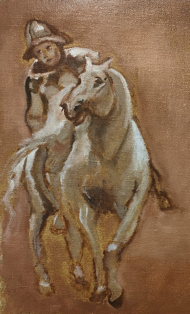 Mastercopy of a stolen painting of a soldier on a horseback after Anthony van Dyck by André Romijn  Image: Mastercopy of a stolen painting of a soldier on a horseback after Anthony van Dyck