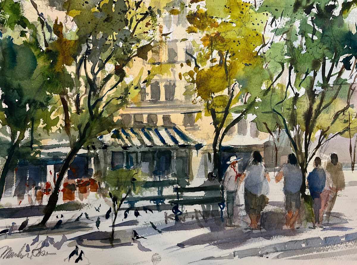 Town Square Pigeons by Marilyn Rose 