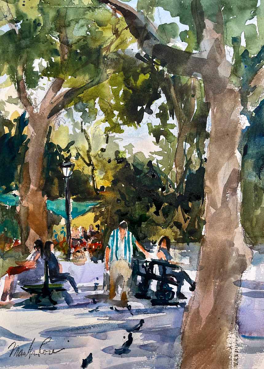 Feeding the Pigeons by Marilyn Rose 
