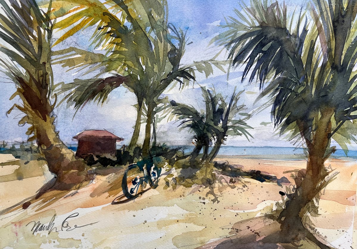 Bicycled to.the Beach by Marilyn Rose 