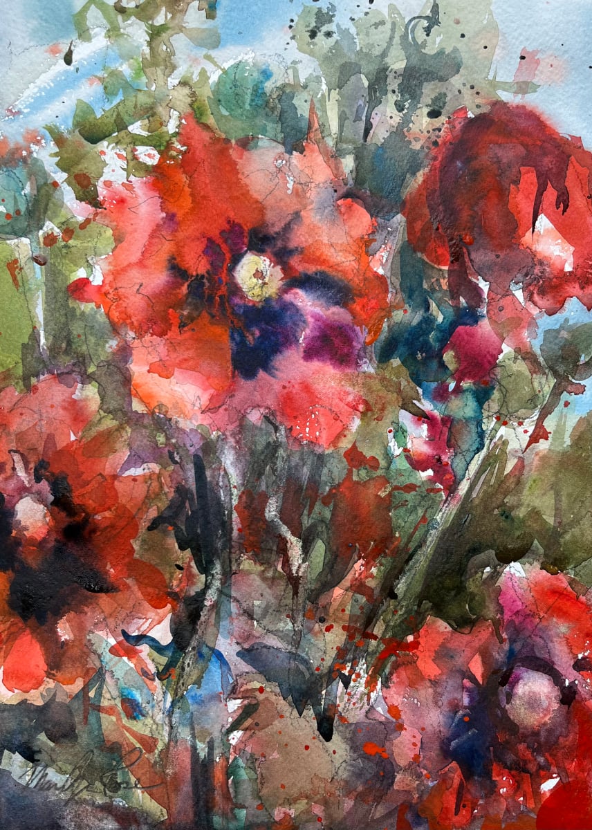 Dripping Poppies by Marilyn Rose 