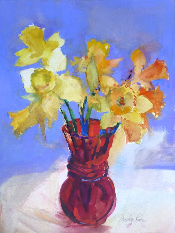 Mom's Red Vase by Marilyn Rose 