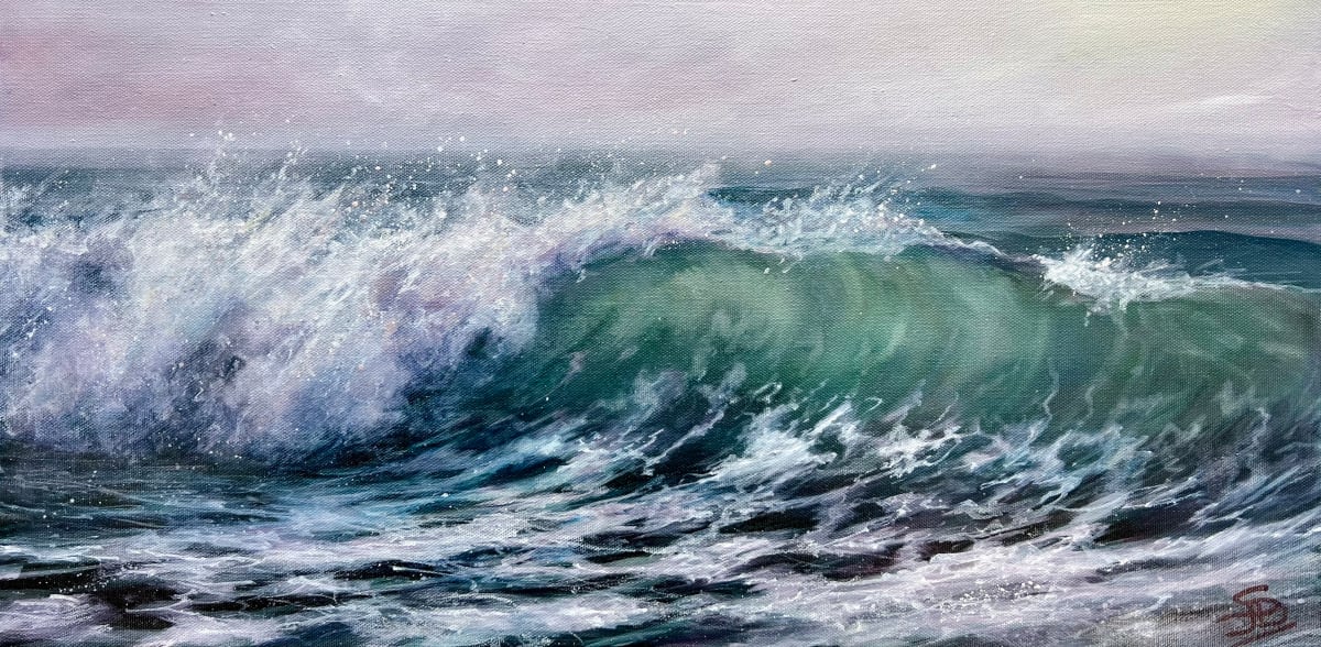 Keep moving by Sarah Jane Brown  Image: My approach to landscape is introspective and intimate. The sea provides a powerful metaphor for life; unstoppable, relentless, endlessly shifting in its nature and in its mood. Always though, it just keeps on moving.